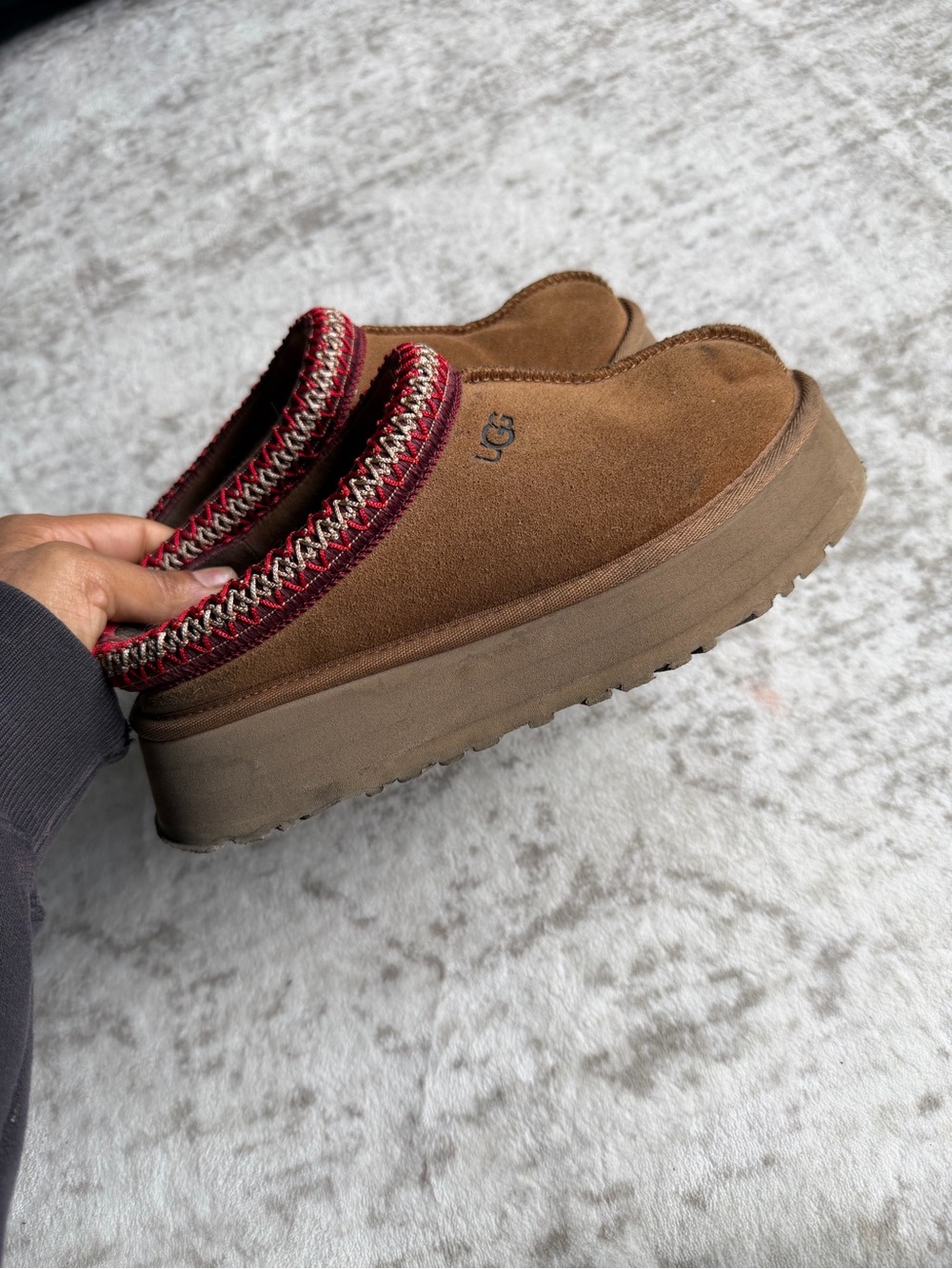 UGG Tasman Platform Clog with Red Trim